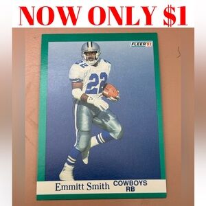 Emmitt Smith 1991 Fleer Dallas Cowboys NFL Football Card
